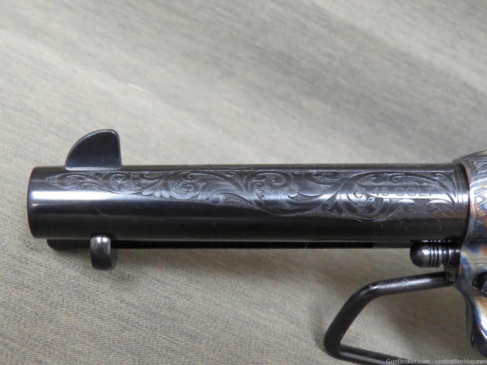Consecutive Pair Taylor's Uberti Engraved 1873 Cattleman .45 LC Revolver-img-10