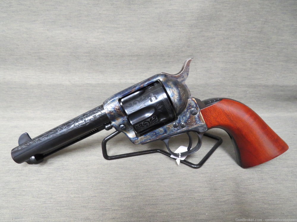 Consecutive Pair Taylor's Uberti Engraved 1873 Cattleman .45 LC Revolver-img-8