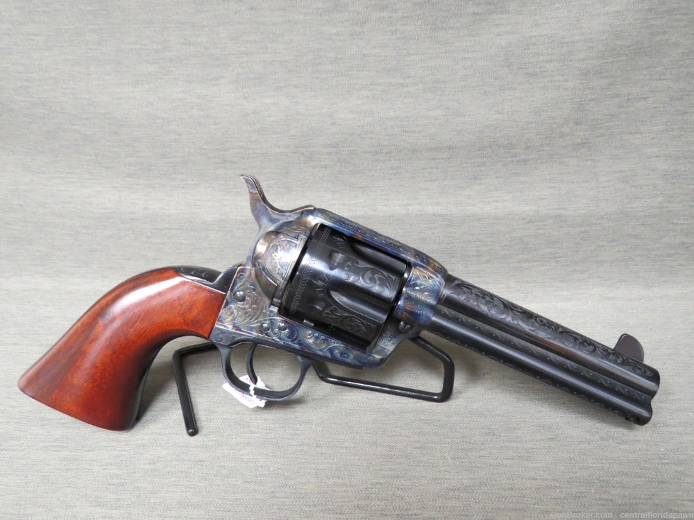 Consecutive Pair Taylor's Uberti Engraved 1873 Cattleman .45 LC Revolver-img-4