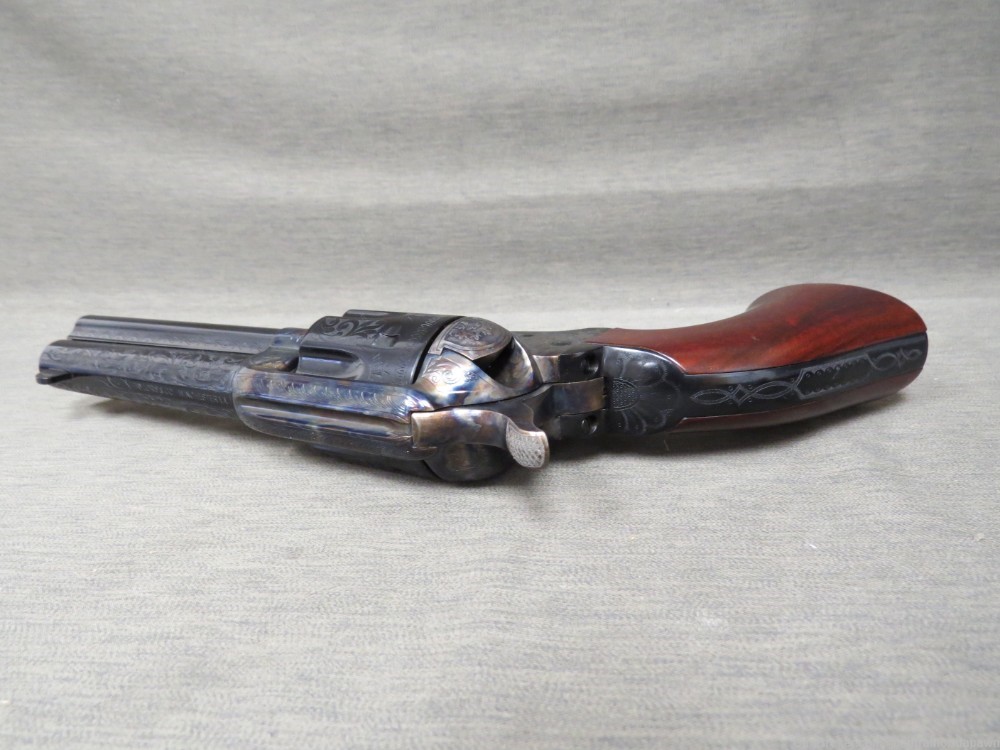 Consecutive Pair Taylor's Uberti Engraved 1873 Cattleman .45 LC Revolver-img-7