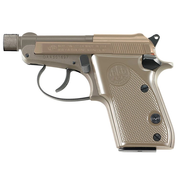 Beretta 21A Bobcat FDE .22 LR Dbl/Sngl 2.9" Bbl Al Frame 7rd Pistol J212126-img-0