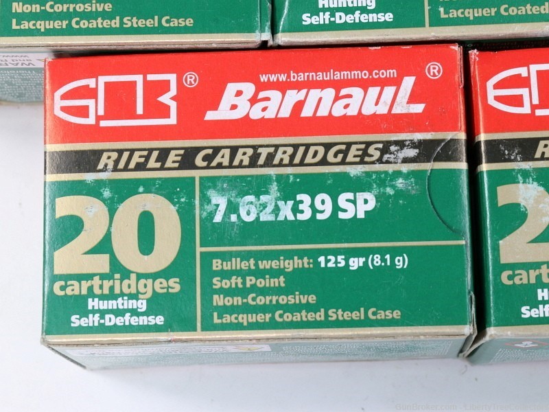 Russian Barnaul 7.62x39 Ammunition Lot 140 Rnds Soft Point Hunting-img-1