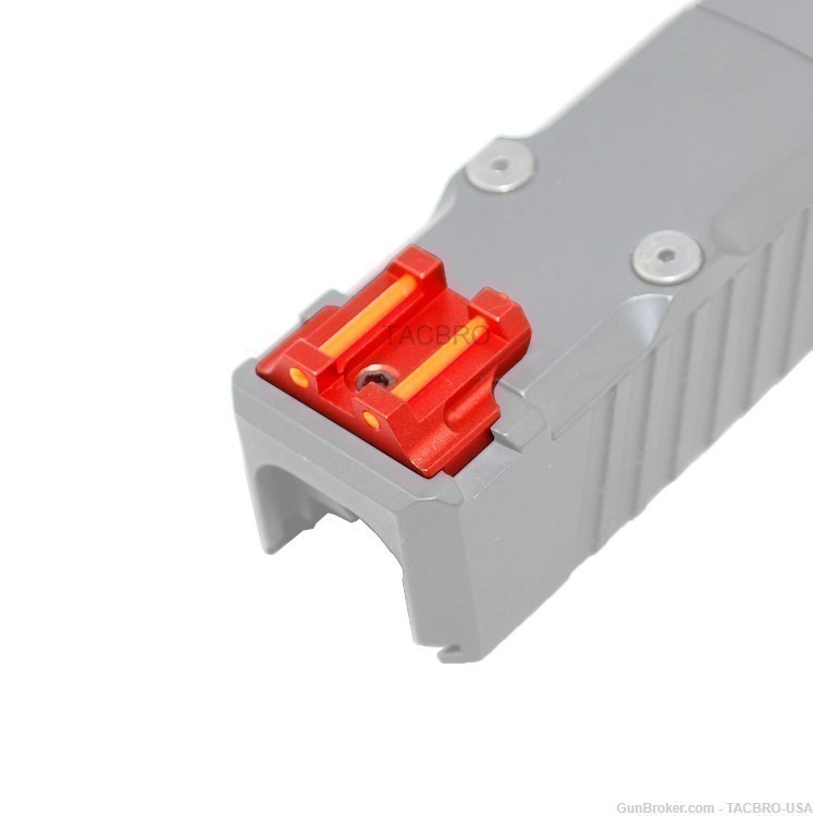 TACBRO Red Anodized Red Fiber Optic Front & Rear Sight For Glock 17 19 26-img-3