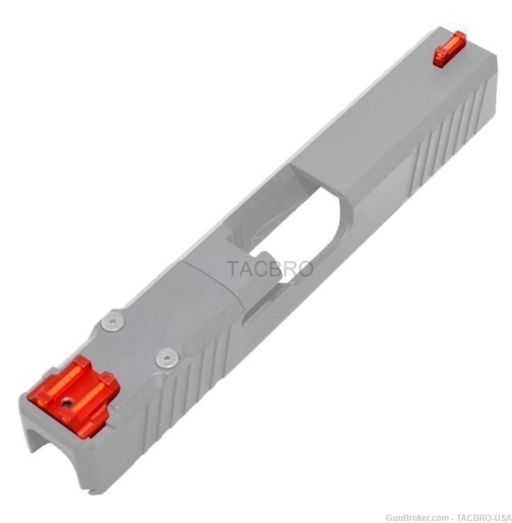 TACBRO Red Anodized Red Fiber Optic Front & Rear Sight For Glock 17 19 26-img-2