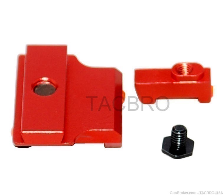 TACBRO Red Anodized Red Fiber Optic Front & Rear Sight For Glock 17 19 26-img-1