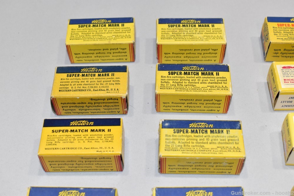 24 Boxes 1149 Rds Vintage Western Super Match Mark II III & IV 22 LR Clean-img-5