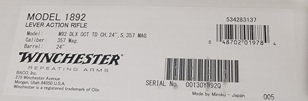 Winchester 1892 Deluxe Takedown 357 MAG 24" Octagon Barrel CCH-img-16