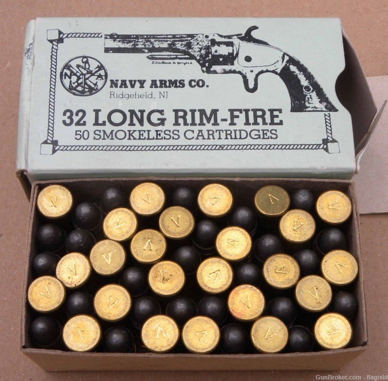 Full 50 Rd Box of Navy Arms 32 Long Rimfire Smokeless Ammunition-img-1