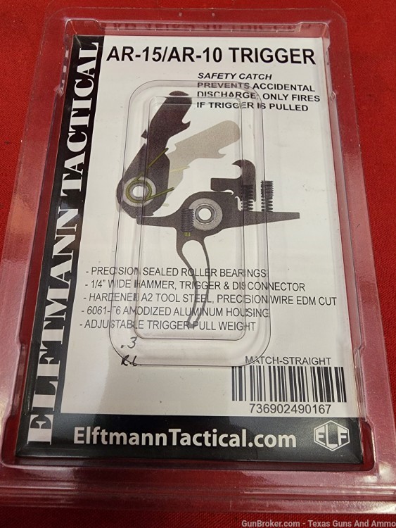 ELFTMANN TACTICAL AR15 AR10 ELF MATCH TRIGGER DROP IN ADJUSTABLE NEW!-img-1