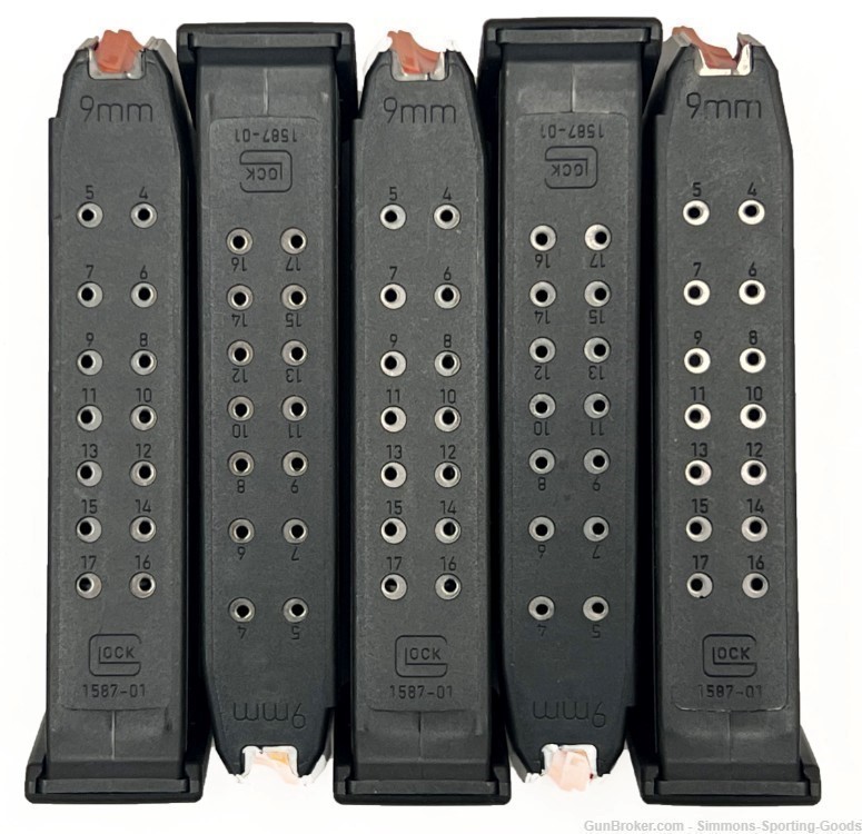 Glock Model 17 Gen 5 17Rd Factory Magazine - Qty. 5-img-0