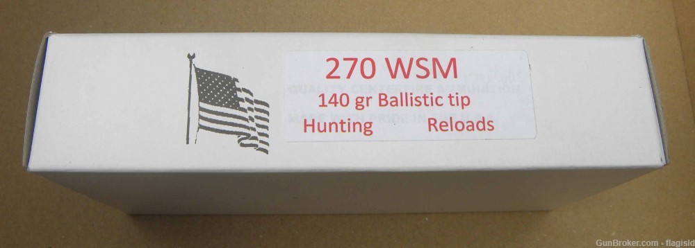 20 Rd Box 270 WSM Winchester Short Mag Custom Loaded 140 Gr Ballistic Tip-img-0
