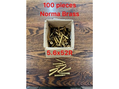 5.6x52R (22 Savage High Power) Norma Reloading Brass 100 Pieces