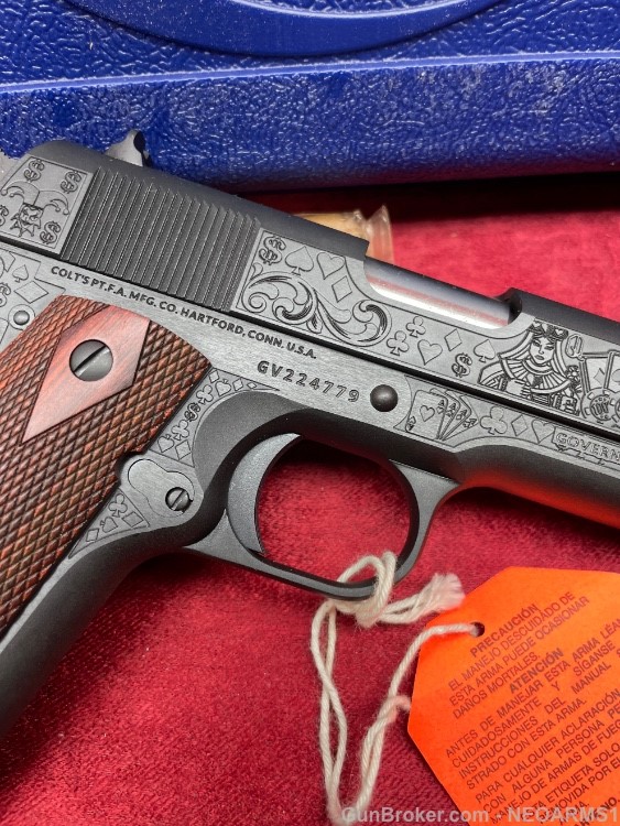 NIB Colt 1911 45 acp stunning Engraved Gambler!-img-12