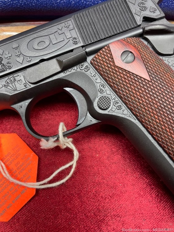 NIB Colt 1911 45 acp stunning Engraved Gambler!-img-5