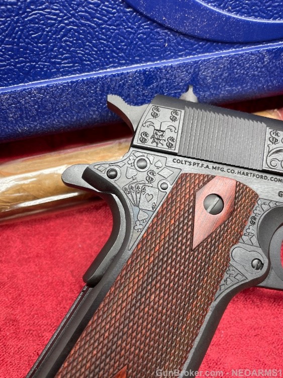 NIB Colt 1911 45 acp stunning Engraved Gambler!-img-10