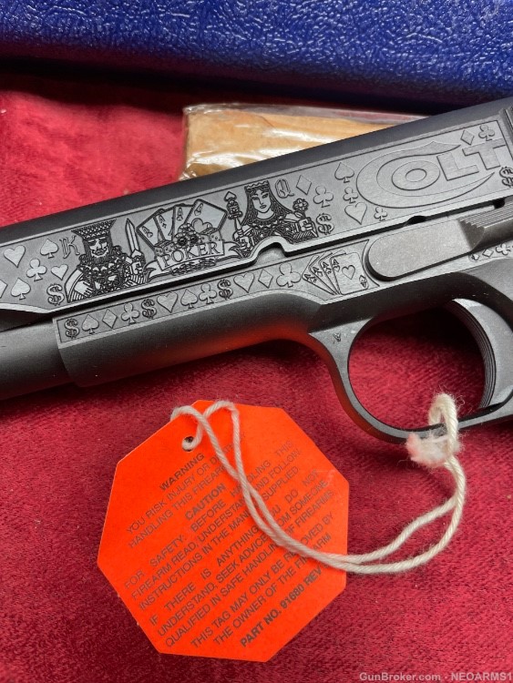 NIB Colt 1911 45 acp stunning Engraved Gambler!-img-3