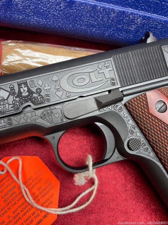 NIB Colt 1911 45 acp stunning Engraved Gambler!-img-4