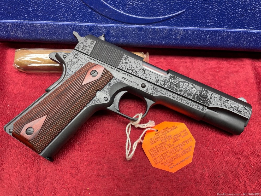 NIB Colt 1911 45 acp stunning Engraved Gambler!-img-7