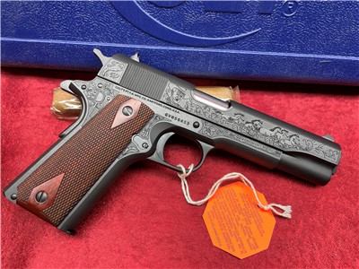 NIB Colt 1911 45 acp Incredible Engraved John Wayne The DUKE!