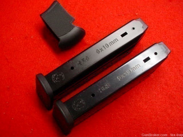 Lot of 2-Factory Ruger SR9- 17 rd.-9mm- Magazines w/Grip- New ! -img-1