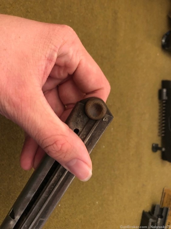 Original WW1 era German P08 Luger 9mm 7.65mm 8 round magazine clip wood -img-7