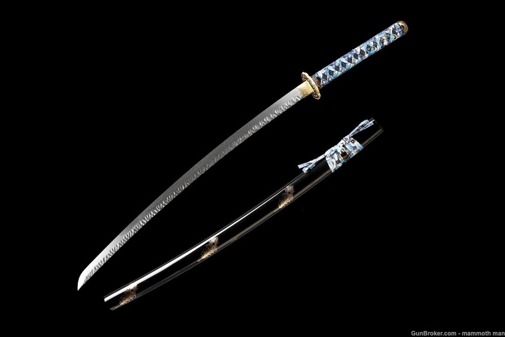 Real clay Hamon Awesome pattern Forged Sword-img-1