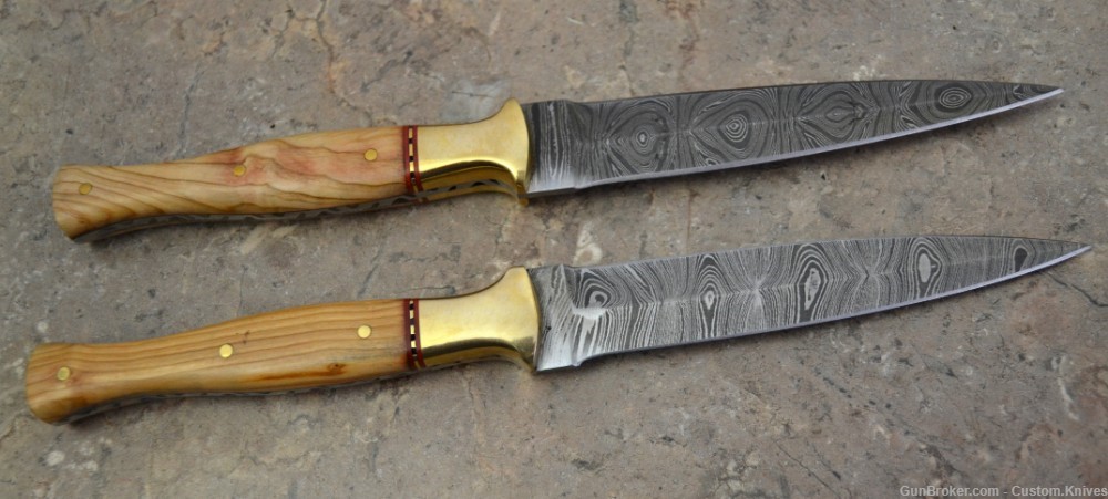 Custom Made Damascus Steel Set of 2 Hunting Dagger Knives (LT-861)-img-3