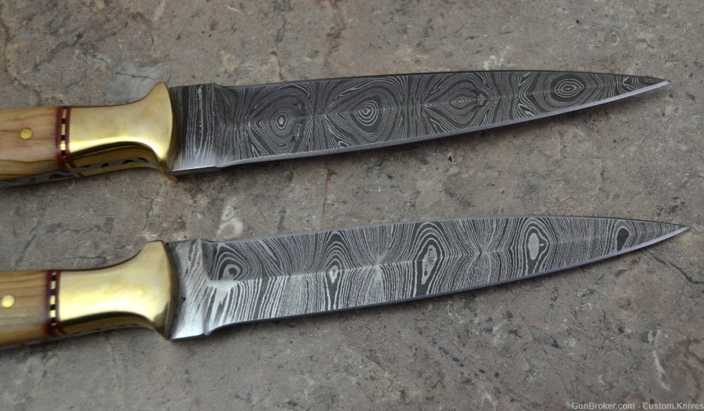 Custom Made Damascus Steel Set of 2 Hunting Dagger Knives (LT-861)-img-4