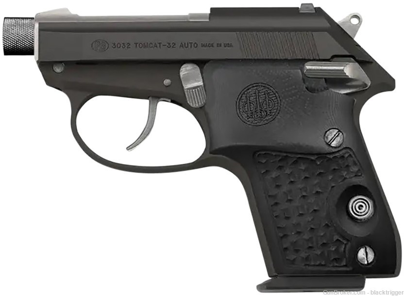 Beretta SPEC0696A Tomcat Silver Black Gorilla 32ACP 7+1 2.9" TB Aluminum   -img-1