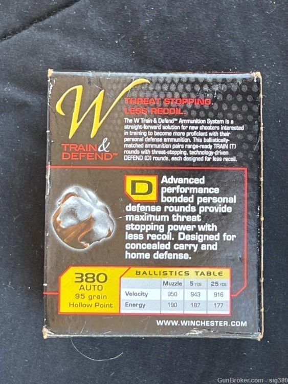 WINCHESTER TRAIN AND DEFEND D 380 AUTO, 95GR, JHP AMMO, 39RDS-img-5