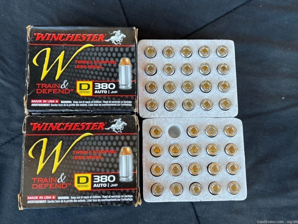 WINCHESTER TRAIN AND DEFEND D 380 AUTO, 95GR, JHP AMMO, 39RDS-img-0