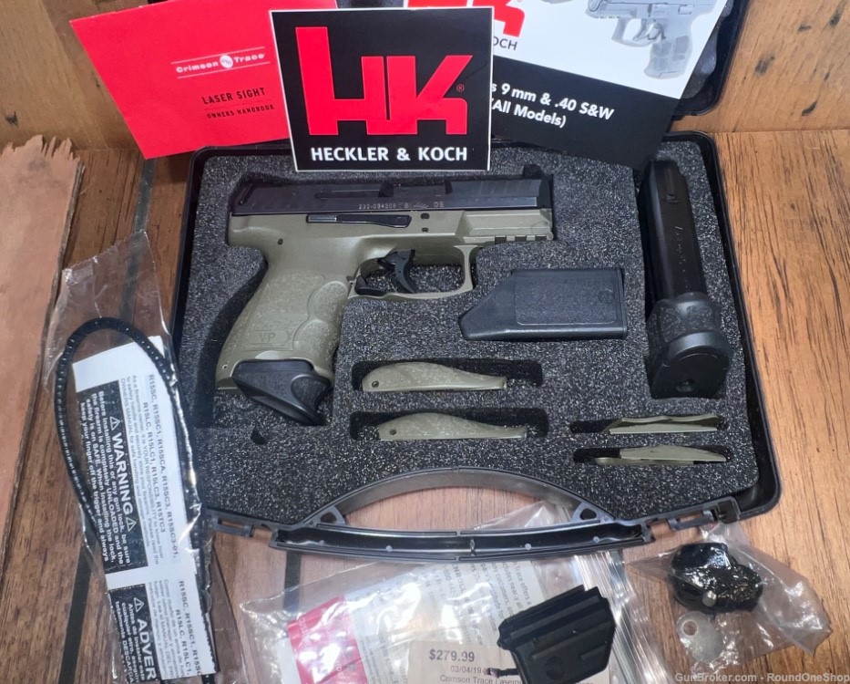 HK Heckler & Koch VP9SK 9mm in OD Green with Crimson Trace -img-1