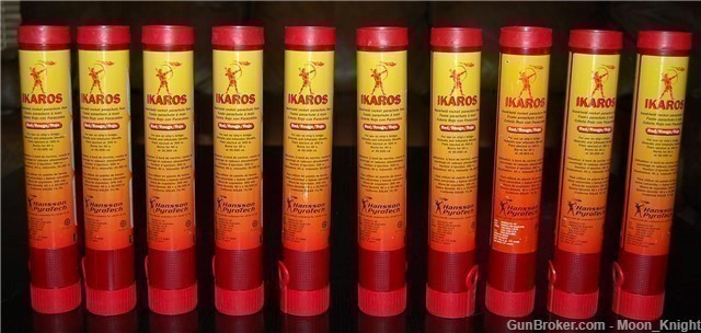 IKAROS JUMBO Red Rocket Parachute Flare 30,000cd  (#1 Best Rocket)-img-1