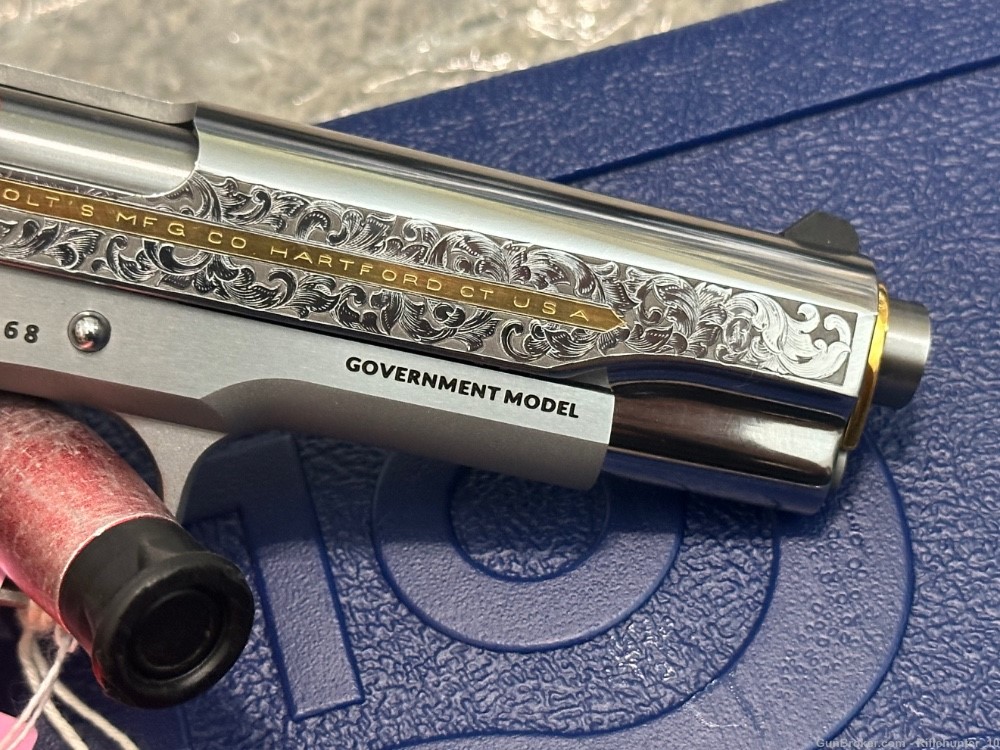 Colt 1911C government 38 super DHM engraved polished stainless ss rare NIB-img-4