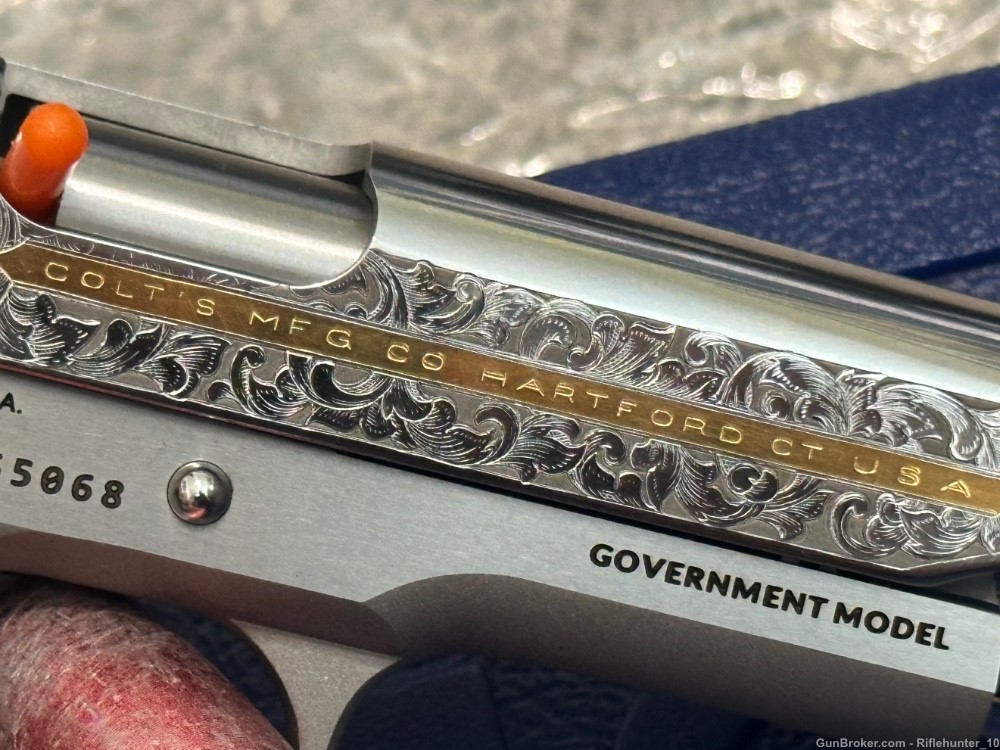 Colt 1911C government 38 super DHM engraved polished stainless ss rare NIB-img-5
