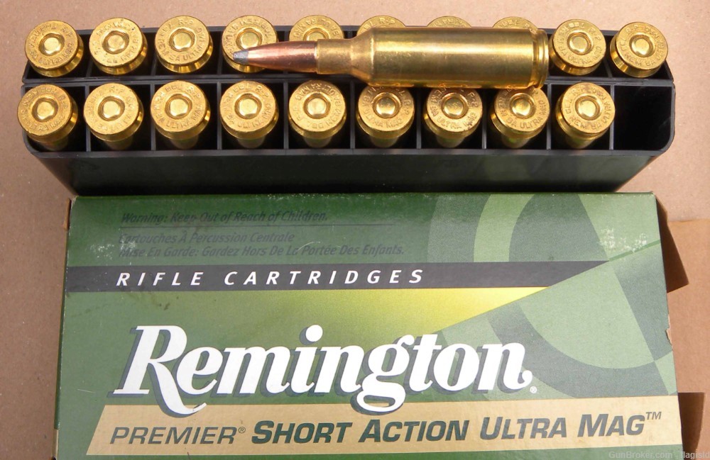 Full 20 Rd Box of Remington 7MM SAUM Short Action Ultra Mag 160 Gr Nosler-img-1