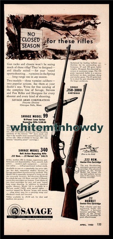 1966 SAVAGE 24-DL and 24-S Single Barrel PRINT AD-img-0