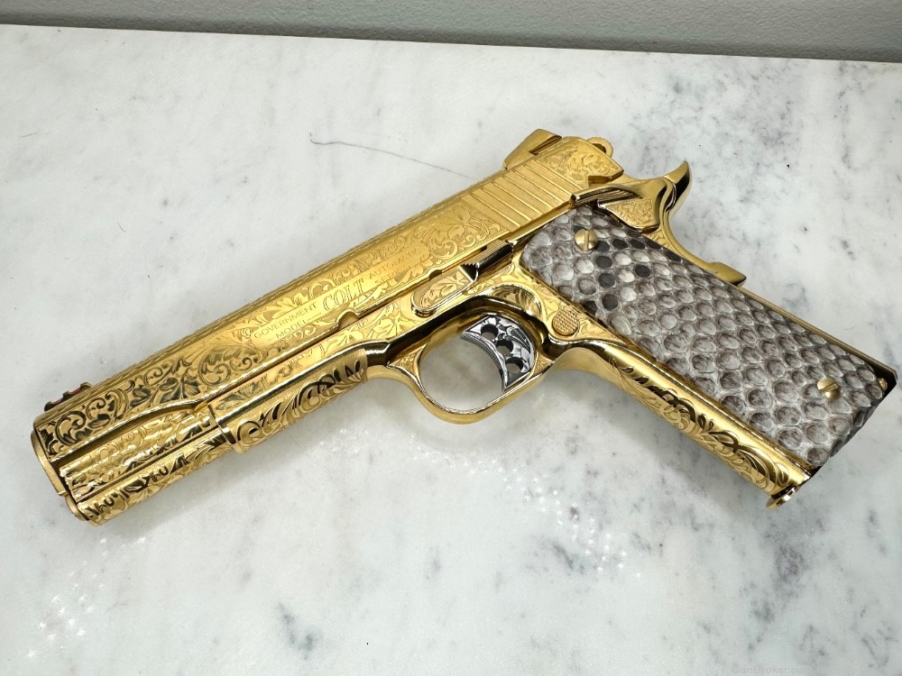 Breathtaking Colt 38 super 24K GOLD Engraved -img-11