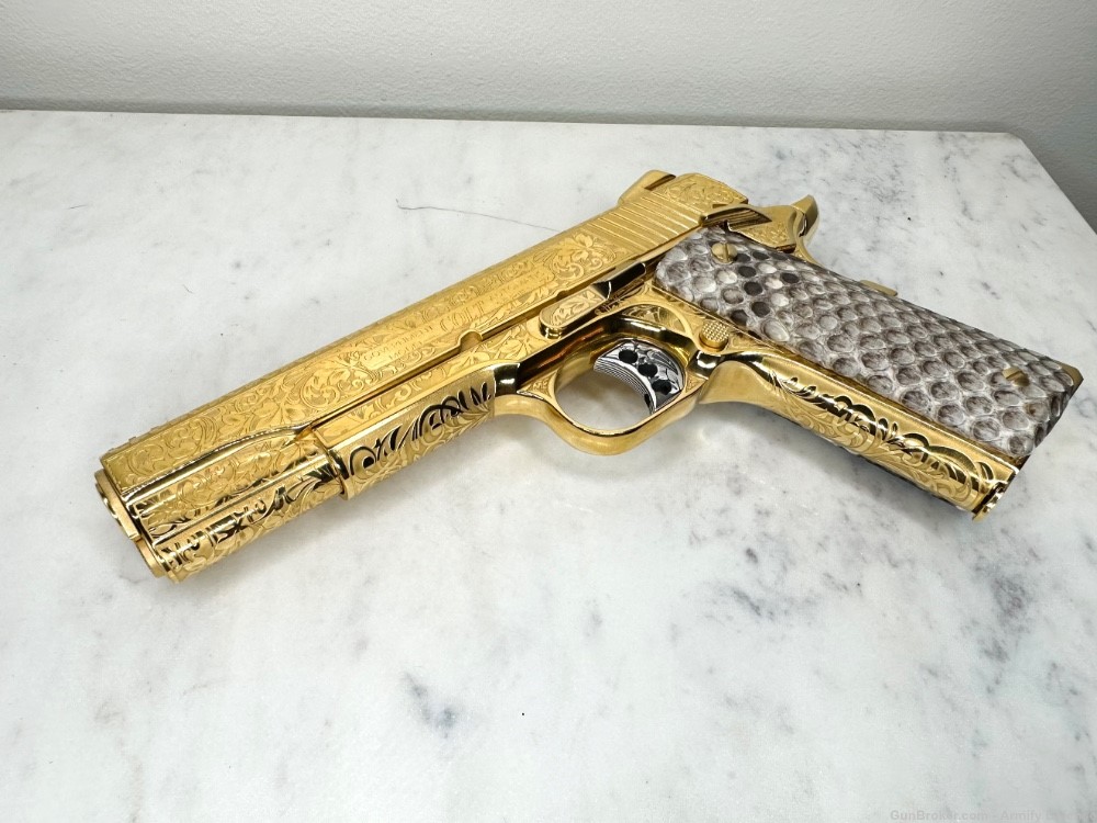 Breathtaking Colt 38 super 24K GOLD Engraved -img-10