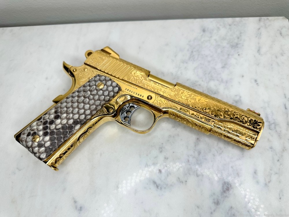 Breathtaking Colt 38 super 24K GOLD Engraved -img-14
