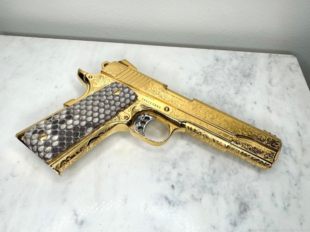 Breathtaking Colt 38 super 24K GOLD Engraved -img-15
