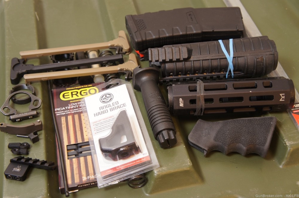 AR-15 LOT of Parts Mounts Handguards Grips Mags ERGO M&P FAB LWRC Haley-img-4