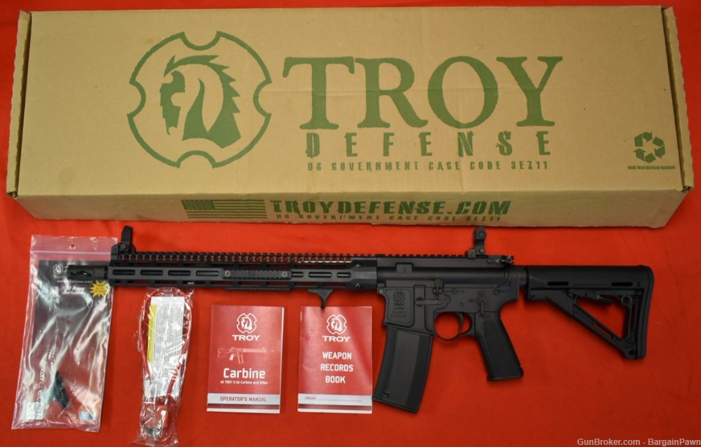 Troy Defense Carbine SPC A4 5.56 16" 1/7 Barrel Magpul CTR Mlok M4-img-0