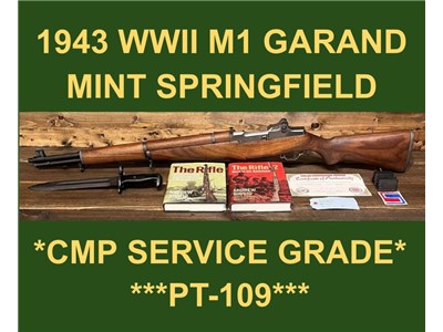 M1 GARAND 1943 SPRINGFIELD CMP SERVICE GRADE WWII COLLECTOR GARAND M1