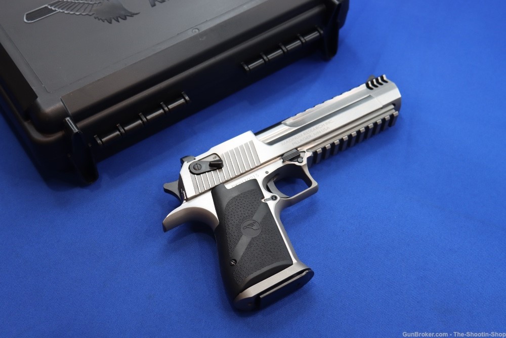 Magnum Research Desert Eagle Pistol 44MAG Stainless Steel IMB Muzzle Brake -img-0