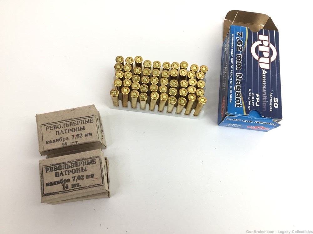 100+ Rounds-Full Boxes 7.62x38mmR Nagant Revolver Ammo-img-3