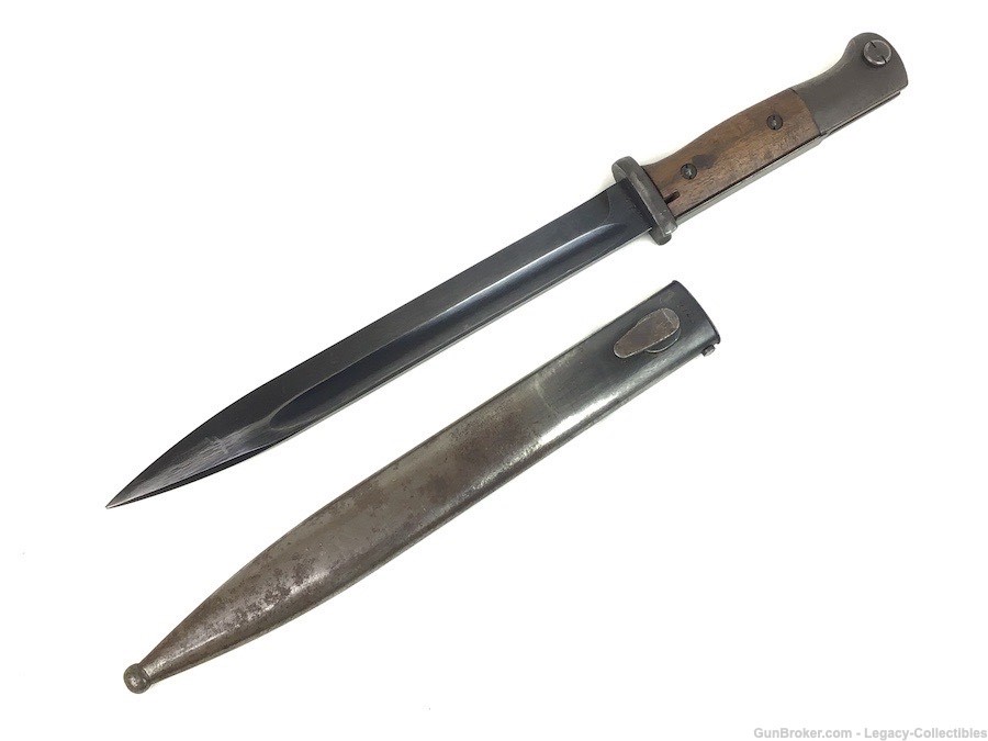 1942 Matching K98 Bayonet And Scabbard WWII 8mm German Rifle Part-img-0