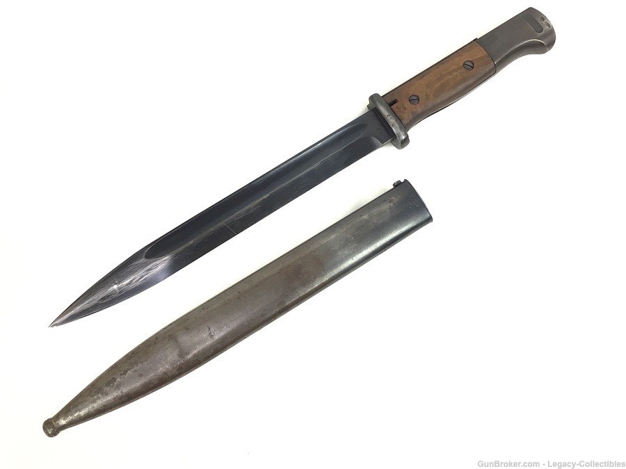 1942 Matching K98 Bayonet And Scabbard WWII 8mm German Rifle Part-img-1