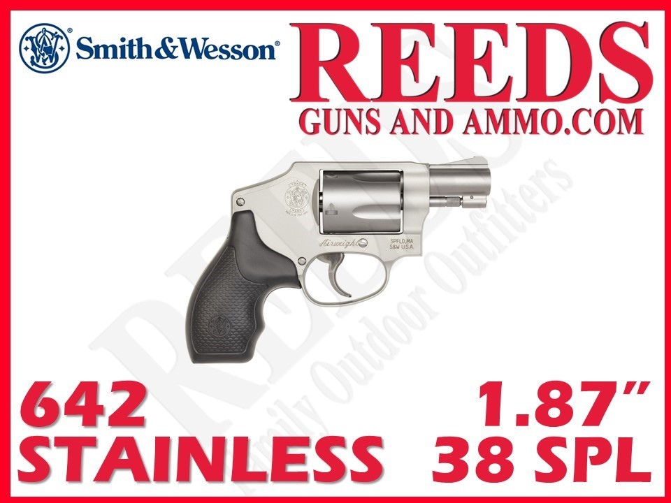 Smith & Wesson 642 No Lock Stainless 38 Spl 1.87in 5Rd 103810 -img-0