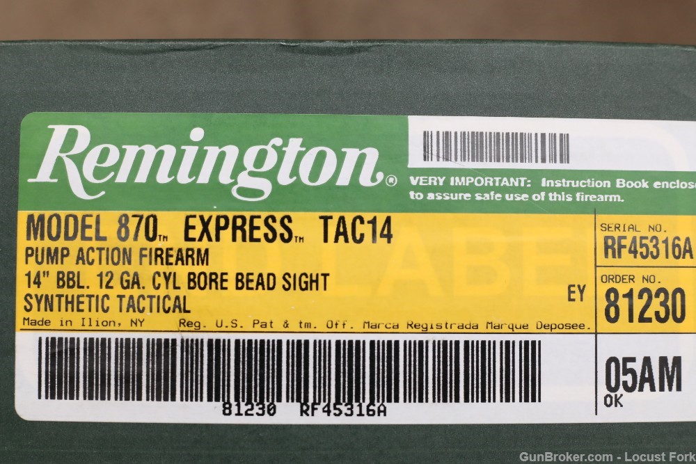 Remington 870 TAC 14 12ga 14" UNFIRED IN FACTORY BOX! No Reserve! -img-41